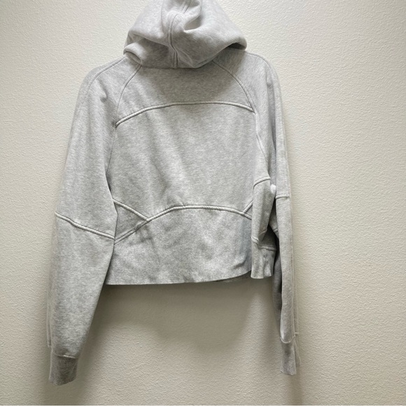 Lululemon scuba oversized half zipped hoodie light gray chunky size M/L cropped - Picture 2 of 14
